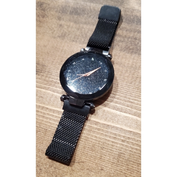 Accessories - Black Glitter Watch
